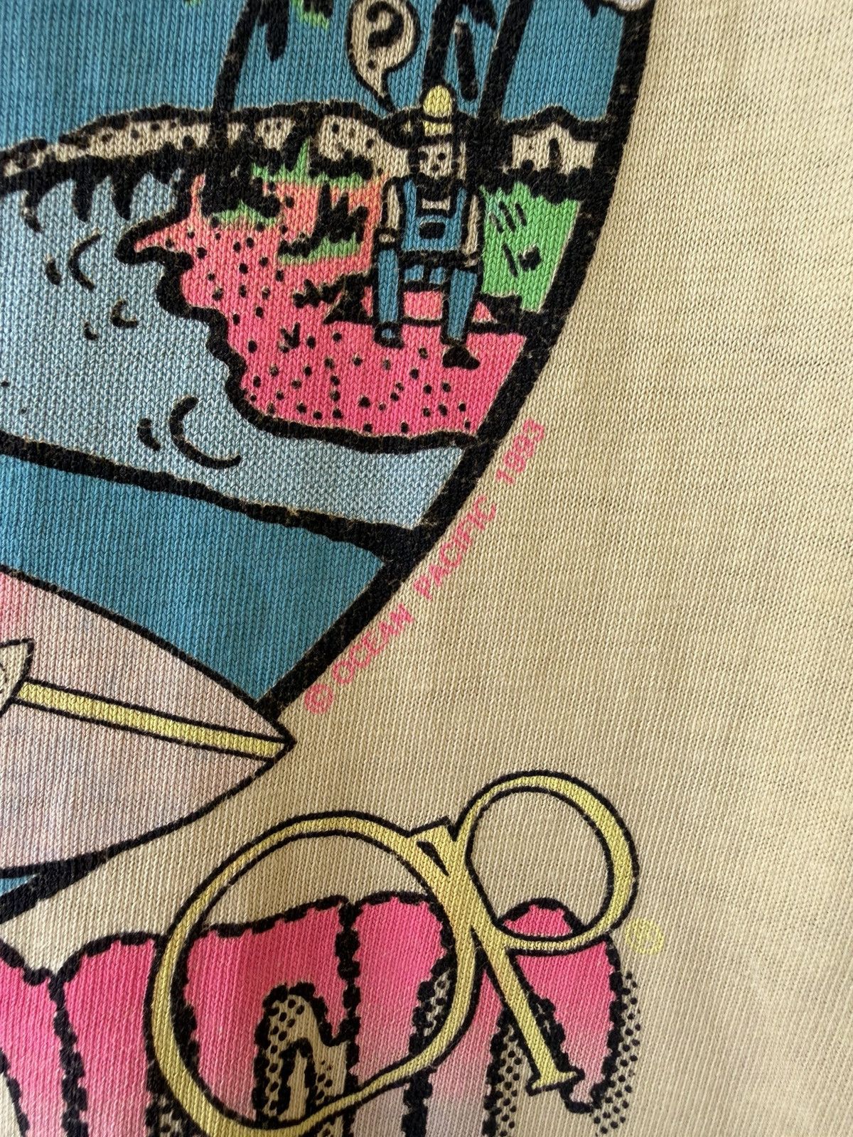 Ocean Pacific Vintage 90s Ocean Pacific OP "Cow Huna" Surfing Hawaii Ter Size US XL / EU 56 / 4 - 4 Thumbnail