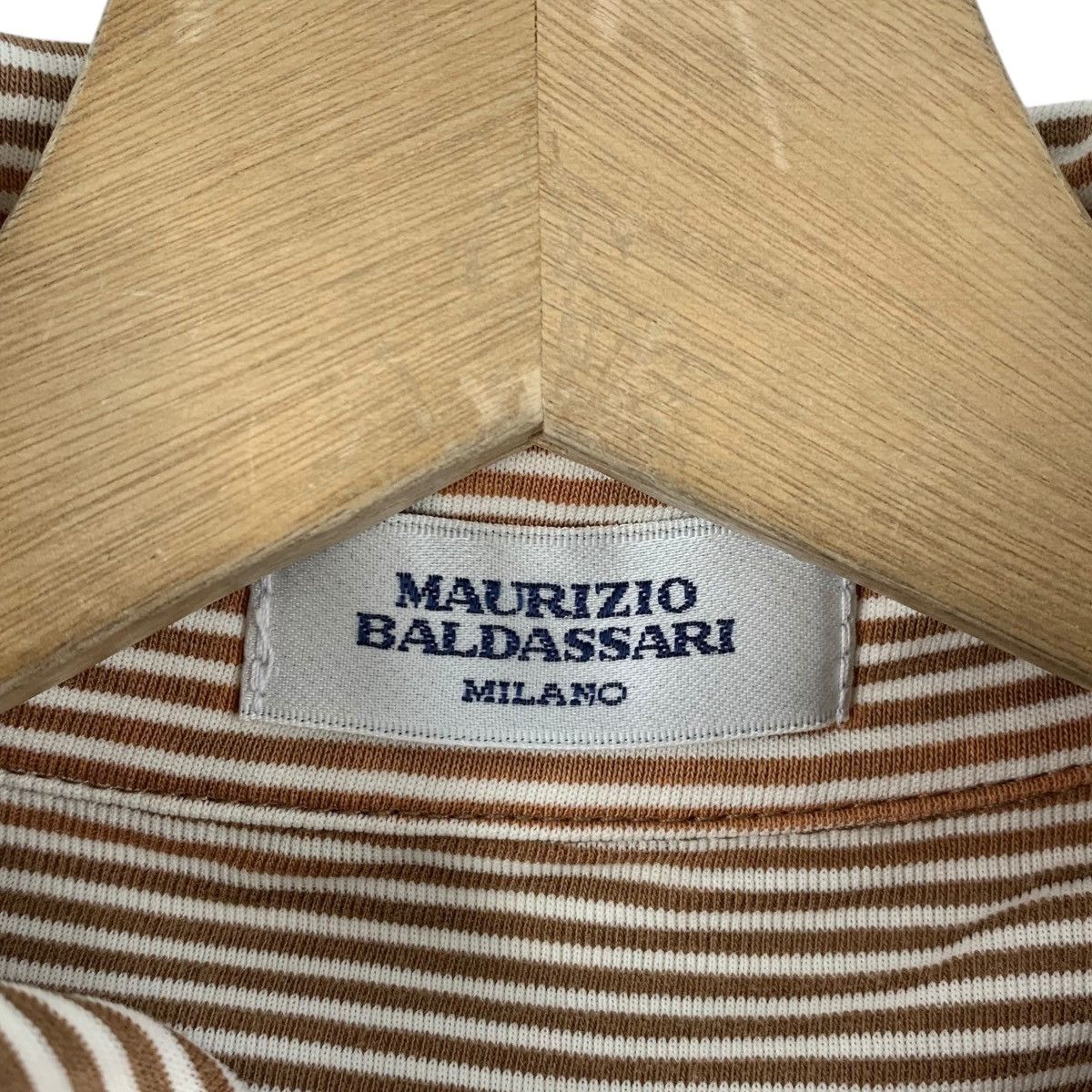 Vintage Vintage MAURIZIO BALDASSARI MILANO Striped Polo Tee Shirt Size M / US 6-8 / IT 42-44 - 4 Thumbnail
