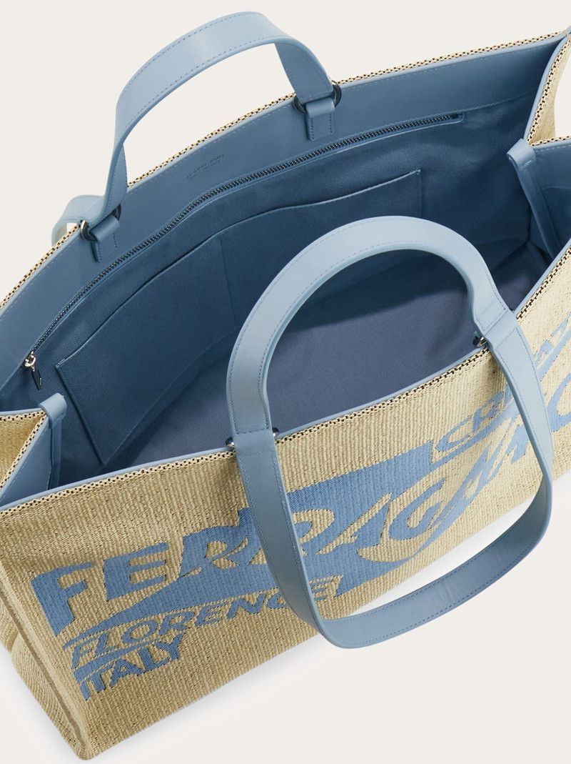 Salvatore Ferragamo o1s1rm0526 Size : OS / Tote Bag in Beige/Blue Size ONE SIZE - 4 Thumbnail