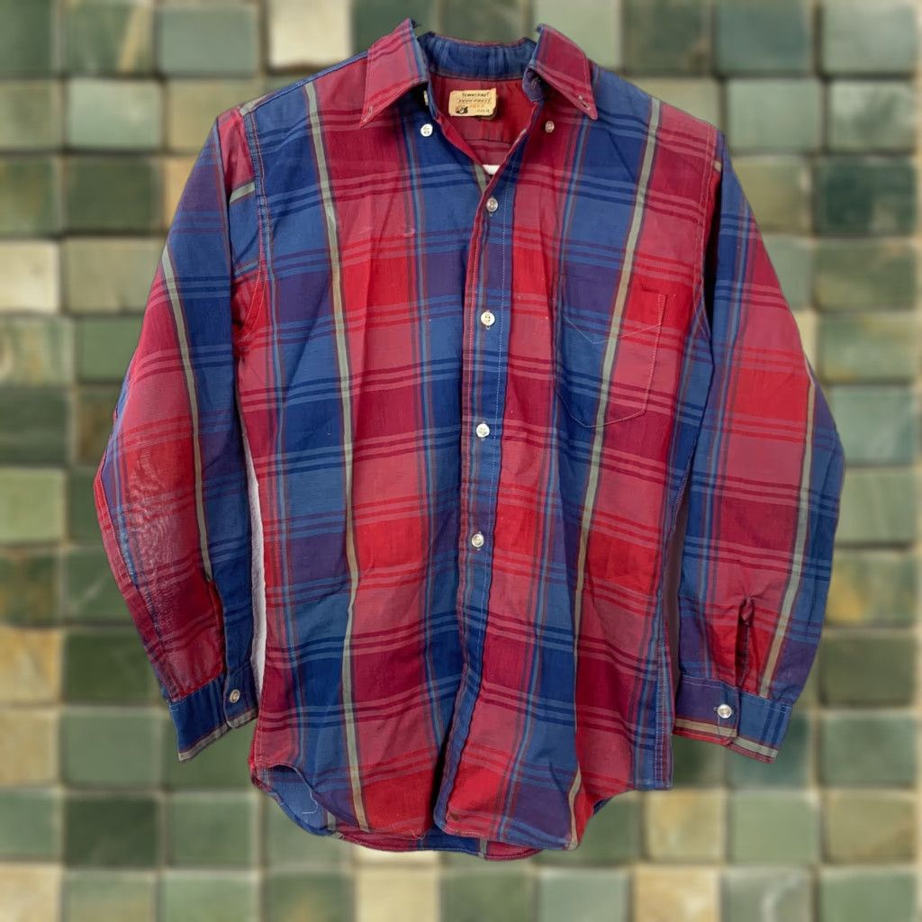 Penn VINTAGE Towncraft Penn Prest Prep Red Plaid Long Sleeve Button Shirt Boys 14 Size US S / EU 44-46 / 1 - 1 Thumbnail