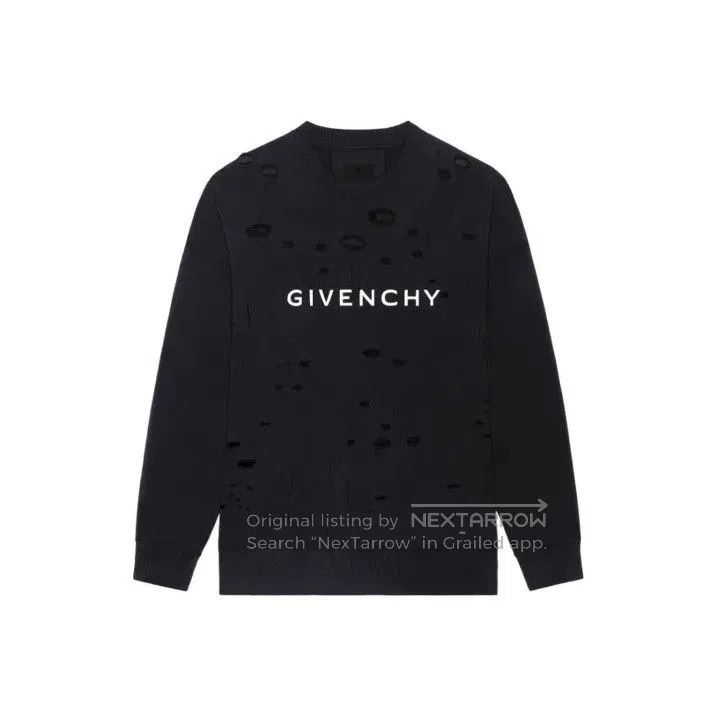 Givenchy Givenchy SS23 Tear Detail Logo Print Sweatshirt. Size US L / EU 52-54 / 3 - 1 Thumbnail