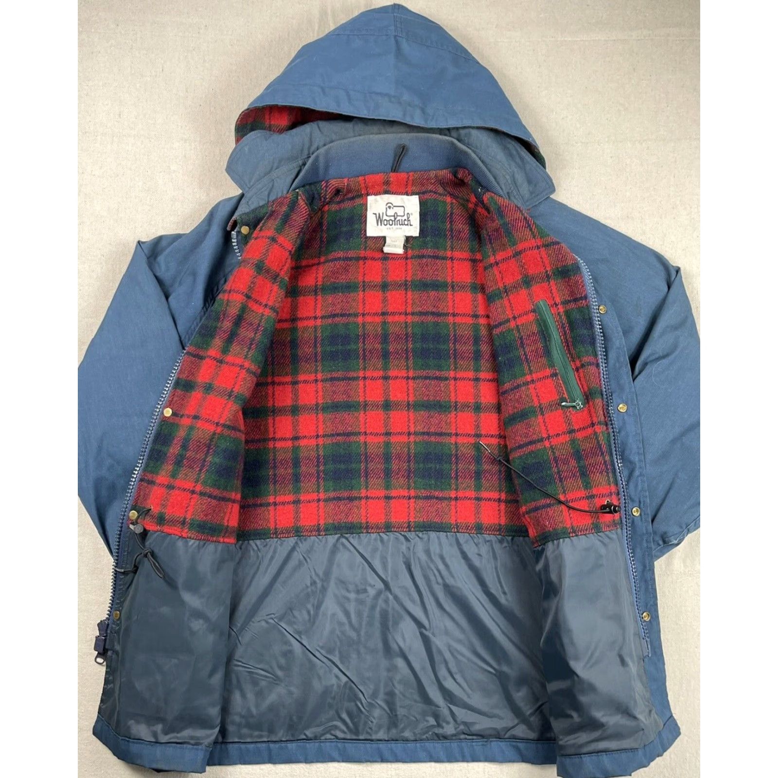 Vintage VINTAGE Woolrich Parka Coat Wool Lined Hooded USA Winter Coat Men L Blue 80s Hiking Size US L / EU 52-54 / 3 - 2 Thumbnail