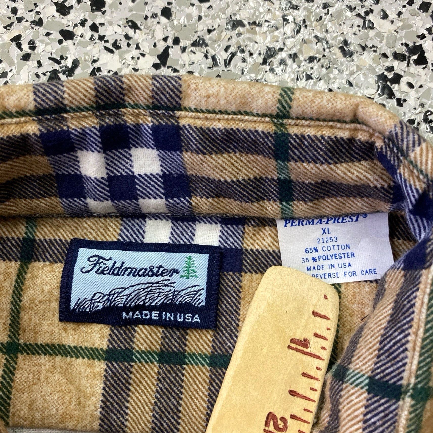 Sears VINTAGE Sears Fieldmaster Poly-Cotton Plaid Flannel Workwear Shirt XL Red Long Sleeve Mens Size US XL / EU 56 / 4 - 2 Thumbnail