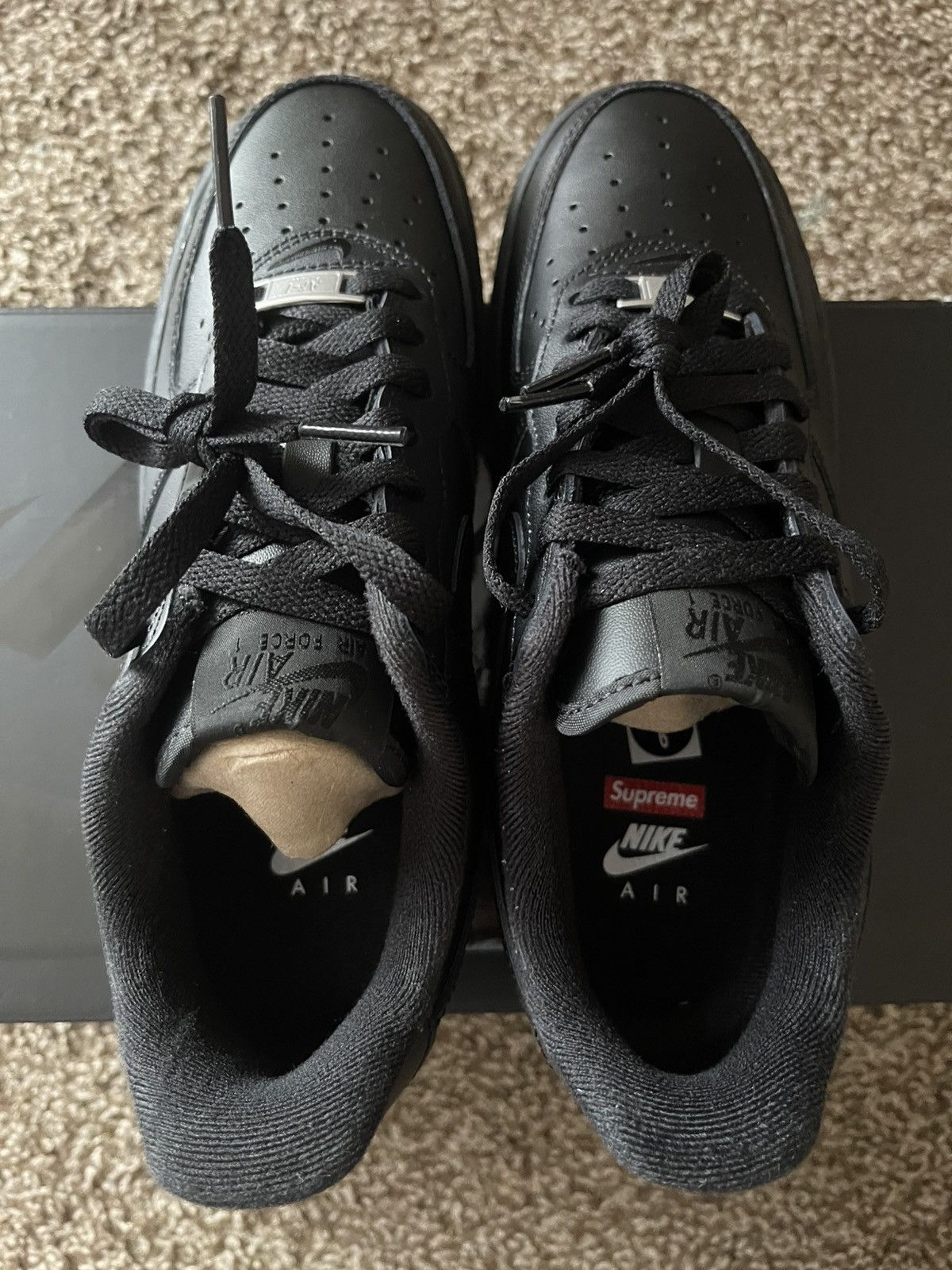 Nike × Supreme *New* Supreme x Nike Air Force 1 Low SP Black Size US 6 / EU 39 - 4 Thumbnail