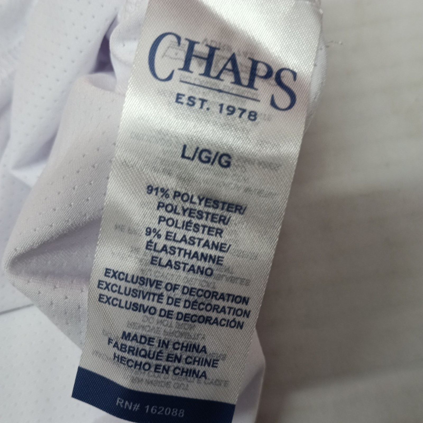 Chaps Chaps Golf Core Polo Shirt Men's L Large White 4-Way Stretch Size US L / EU 52-54 / 3 - 7 Thumbnail