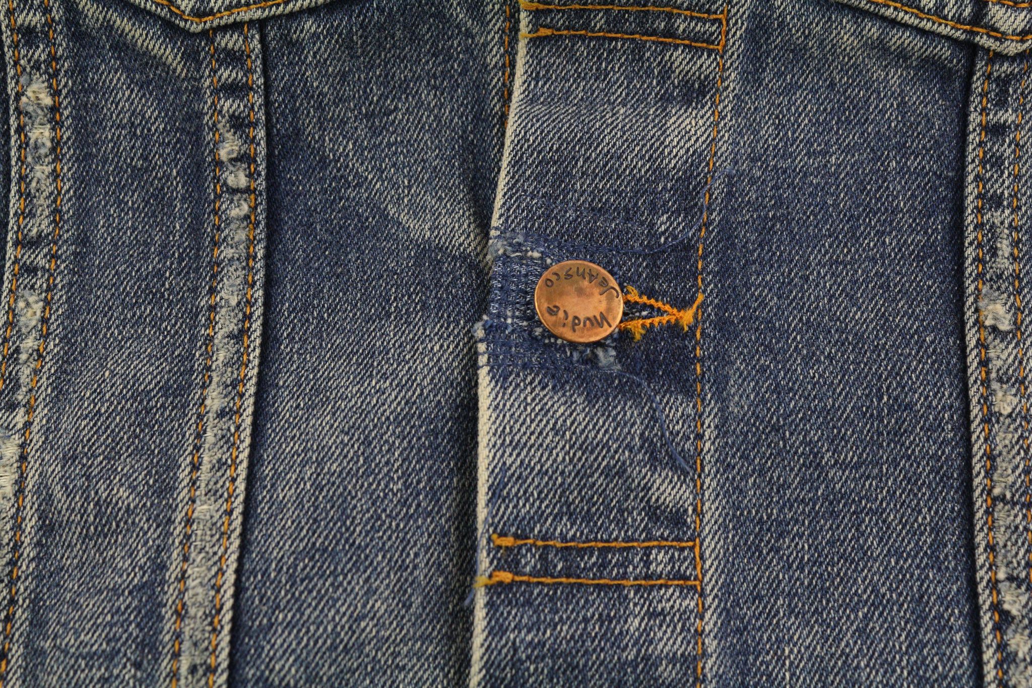 Nudie Jeans BILLY S Shimmering Indigo Denim Polo Logo Jacket 82491 Size US S / EU 44-46 / 1 - 8 Thumbnail