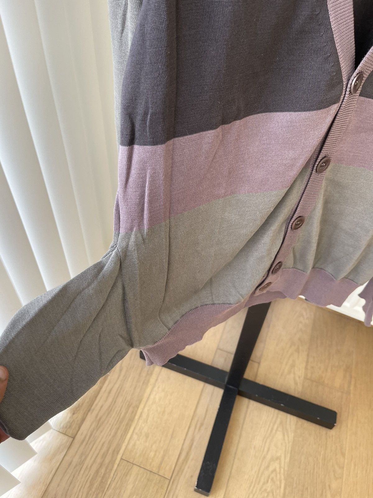 Maison Margiela Maison Margiela SS07 Grey/Purple Stripes Cardigan Size US M / EU 48-50 / 2 - 9 Thumbnail