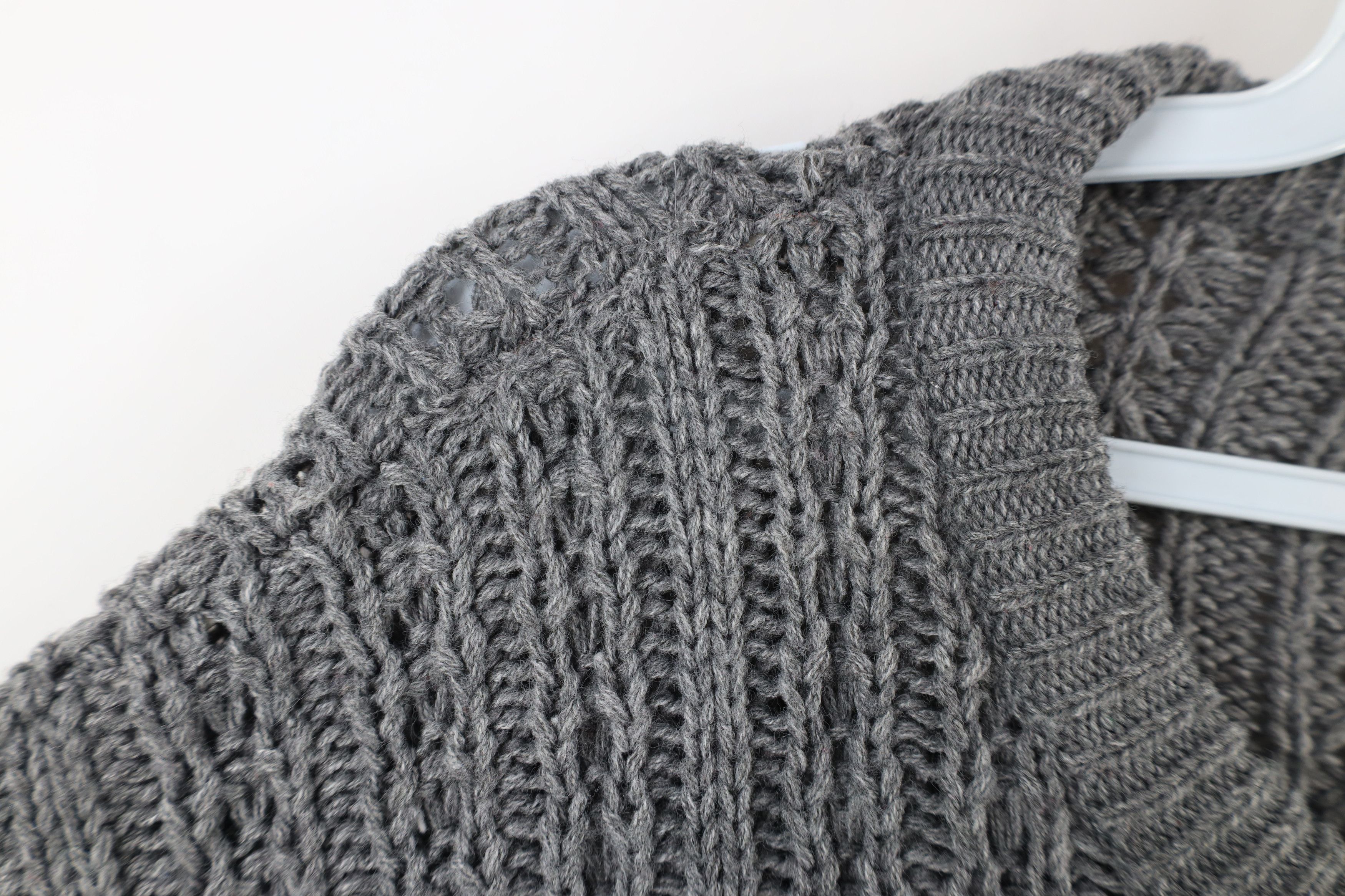 Vintage Vintage 90s Streetwear Chunky Ribbed Crewneck Sweater Gray Size US L / EU 52-54 / 3 - 4 Thumbnail