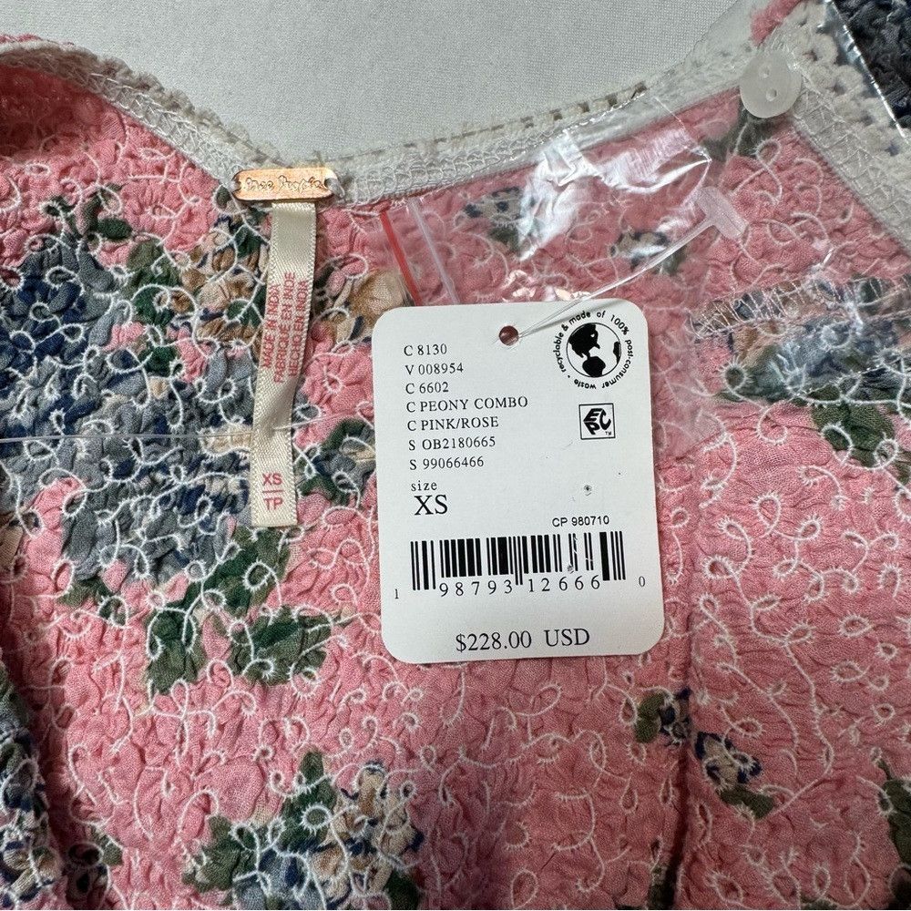 Free People NWT New Free People Seaside Rose Peony Combo Bodysuit Size Size XS / US 0-2 / IT 36-38 - 7 Thumbnail