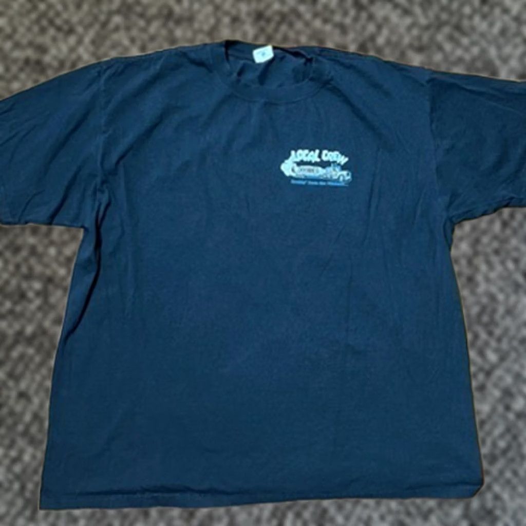Vintage Anvil Band T-Shirt Mens 1XL Black Cotton Y2K 90s Local Crew Doobies Rockin' Down The Highway S/S, Men's