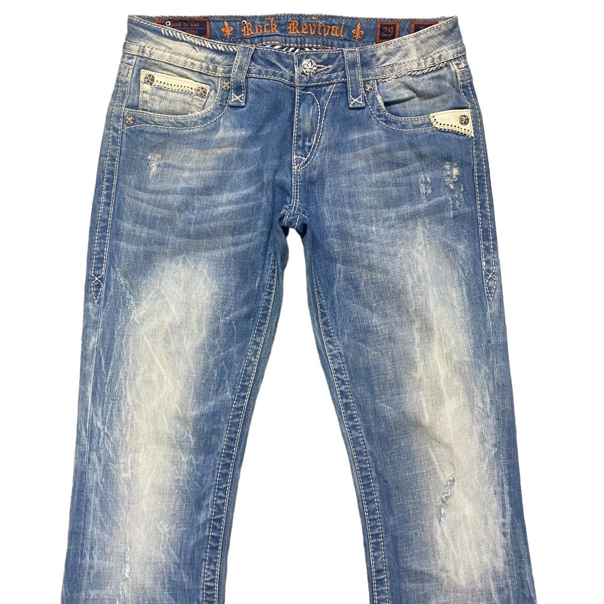 Rock Revival ROCK REVIVAL Low Rise Karlie Boot cut Jeans Distressed Size 29" - 3 Thumbnail