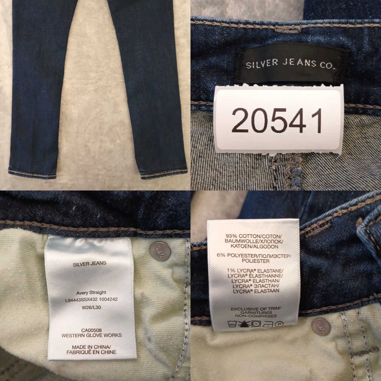 Silver Jeans Co. Silver Avery Straight Jeans Womens Size 26 Blue Dark Mid Rise Stretch 25x29 Size 26" / US 2 / IT 38 - 8 Thumbnail
