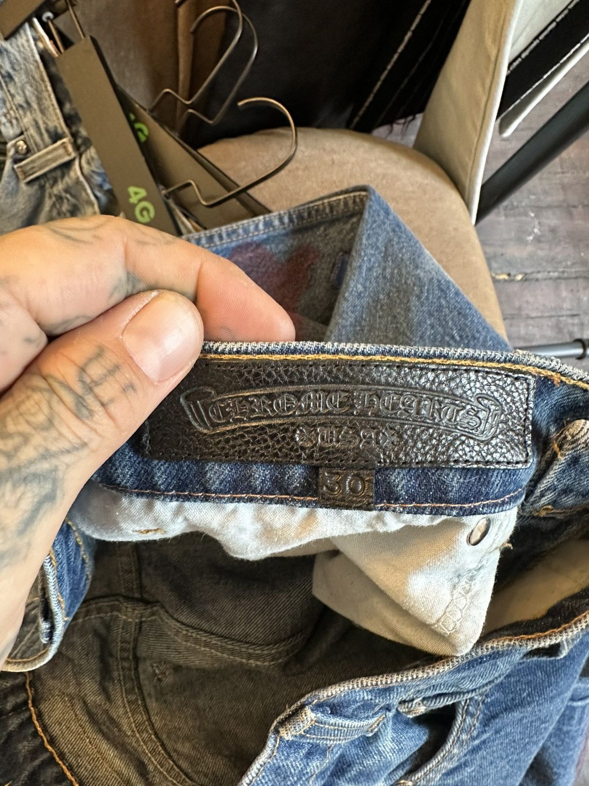 Chrome Hearts Chrome Hearts NEW Levi Stencil cross patch jeans 30 31 Size US 30 / EU 46 - 10 Thumbnail
