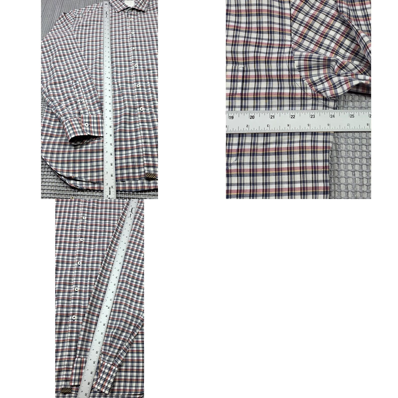 Billy Reid Billy Reid Button-Up Shirt XL Multicolor Plaid Long Sleeve Men's Italy Size US XL / EU 56 / 4 - 9 Thumbnail