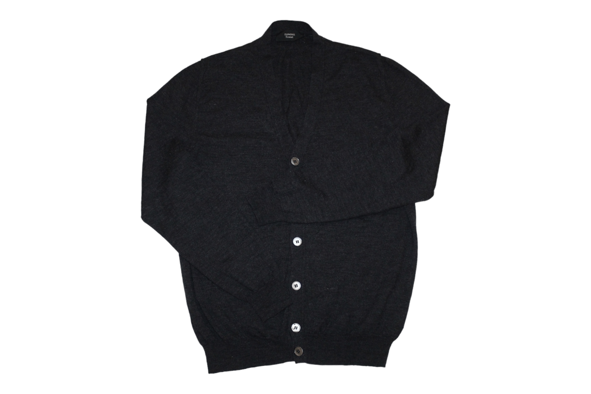 Zanone Zanone Flexwool by Slowear Classic Cardigan Charcoral Grey Size US M / EU 48-50 / 2 - 1 Thumbnail