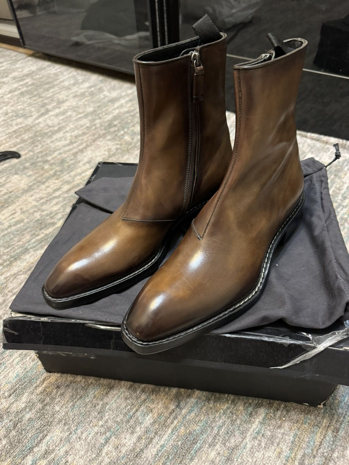 image of Berluti x Haider Ackermann Instinct Fw18 Boots in Brown, Men's