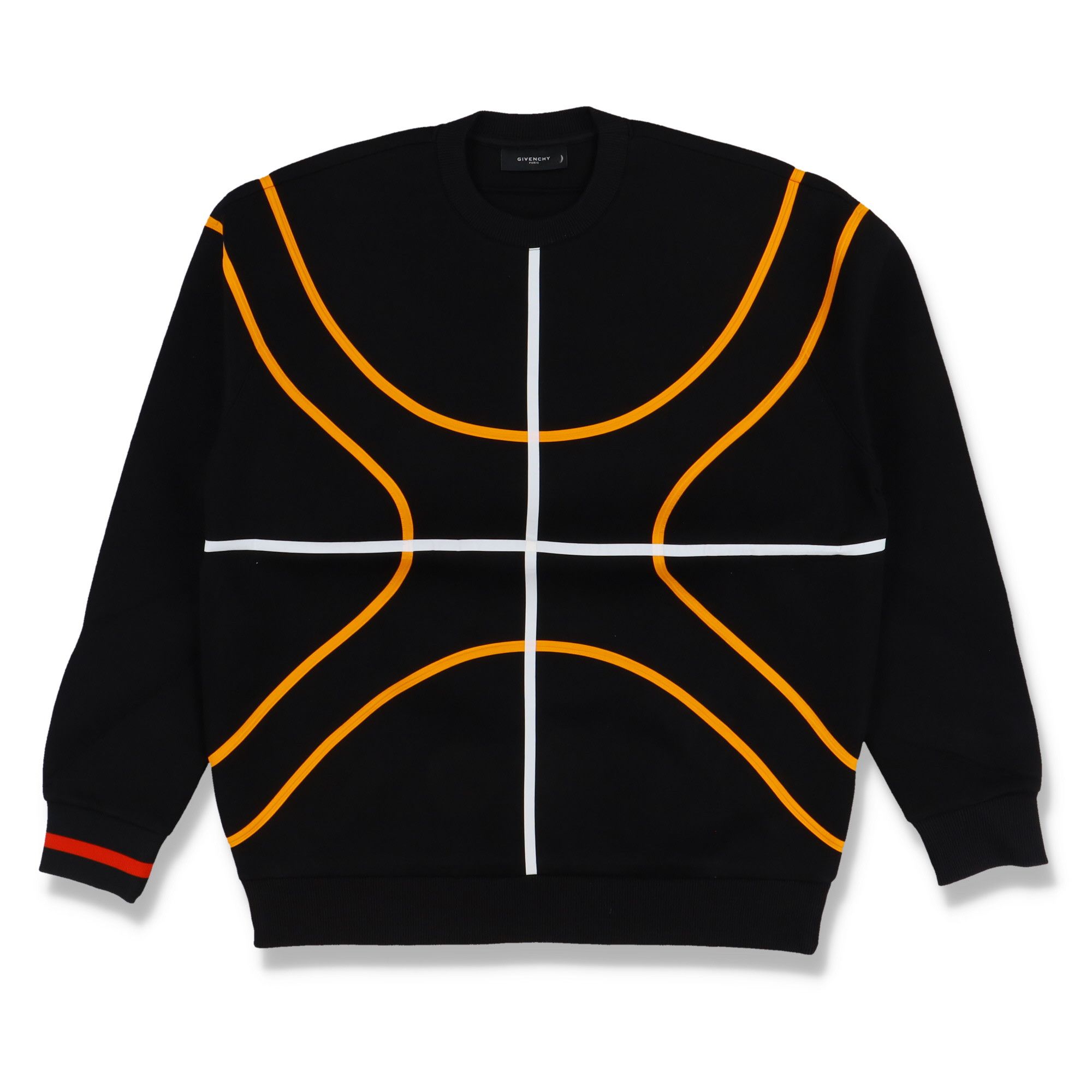 image of Givenchy Black Neoprene Basketball Pitch Oversized Sweatshirt, Men's (Size Small)