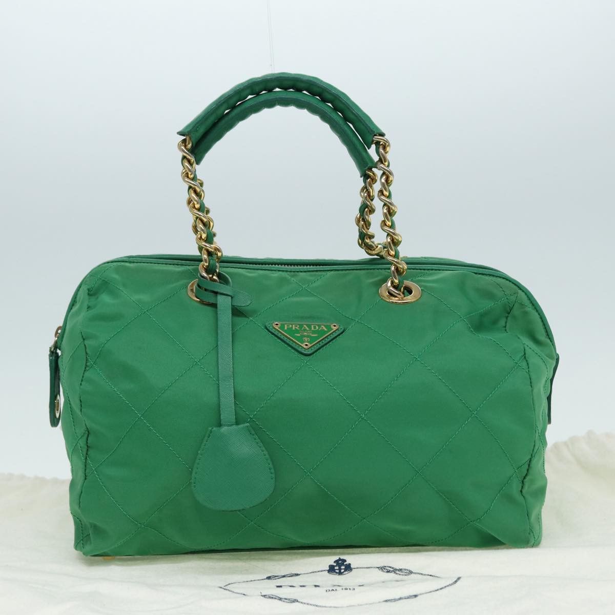 Prada PRADA Hand Bag Nylon Green Gold Size ONE SIZE - 12 Thumbnail