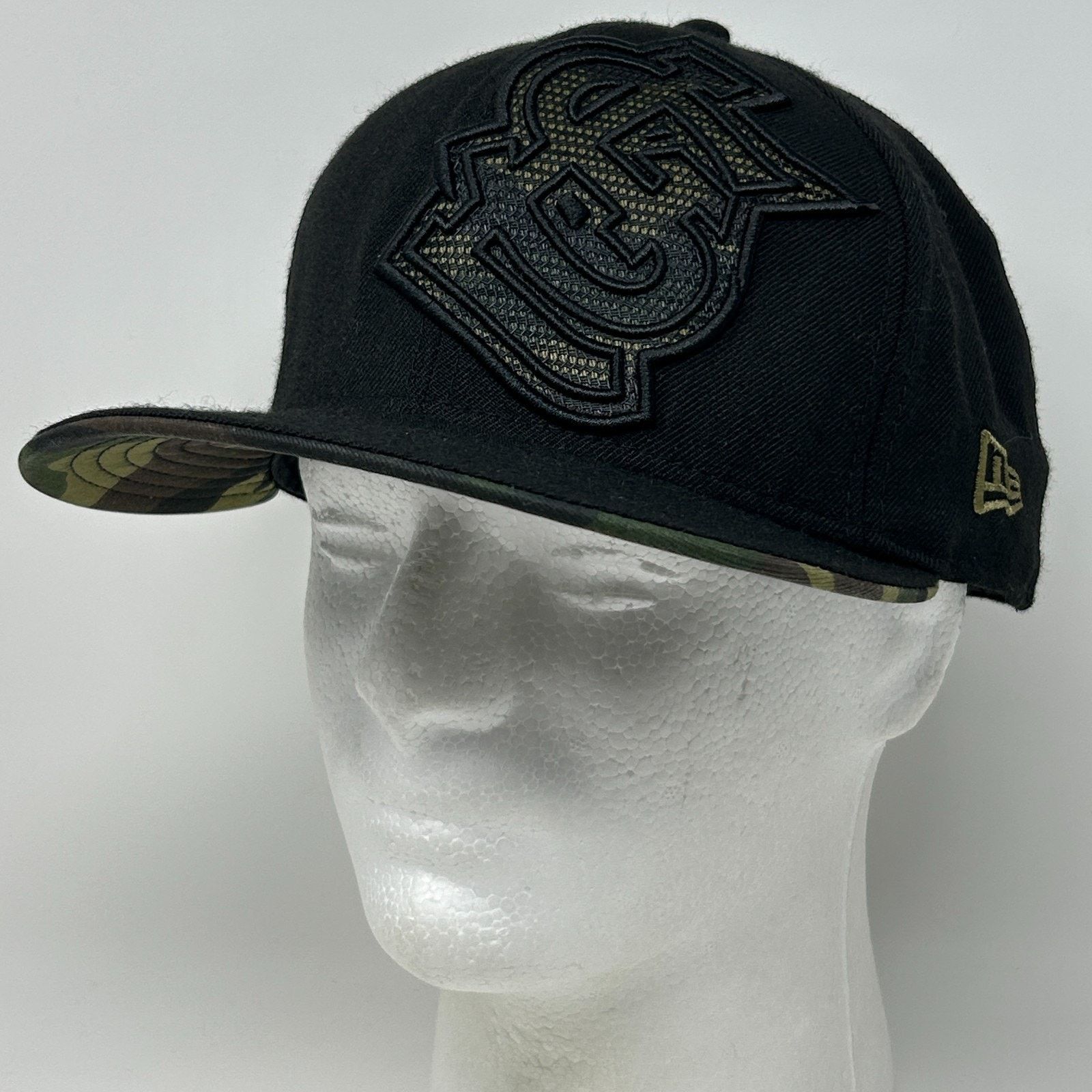 New Era St Louis Cardinals Hat Baseball Cap Army Camo Black 7 3/8 Size ONE SIZE - 9 Thumbnail