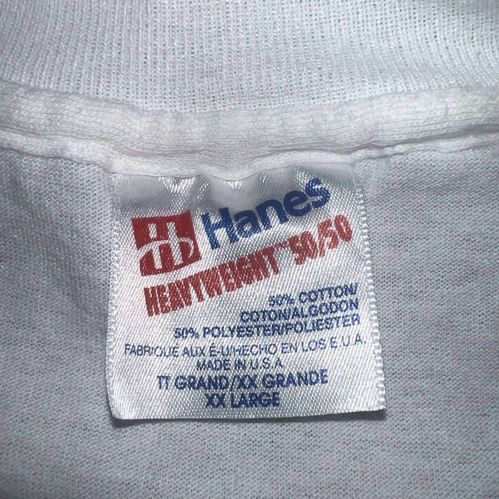 Hanes VINTAGE Hanes T-Shirt Scotland USA 2XL White Heavyweight 50/50 Single Stitch Mens XXL Size US XXL / EU 58 / 5 - 3 Thumbnail
