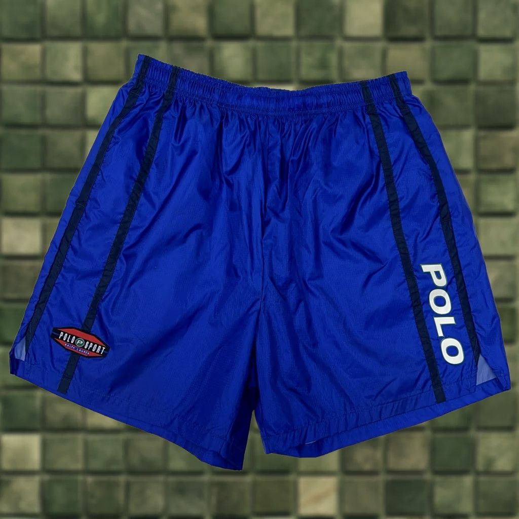 Vintage VINTAGE Polo Sport Ralph Lauren Blue Nylon Athletic Shorts XL Men 90s Rare Size US XL / EU 56 / 4 - 1 Thumbnail