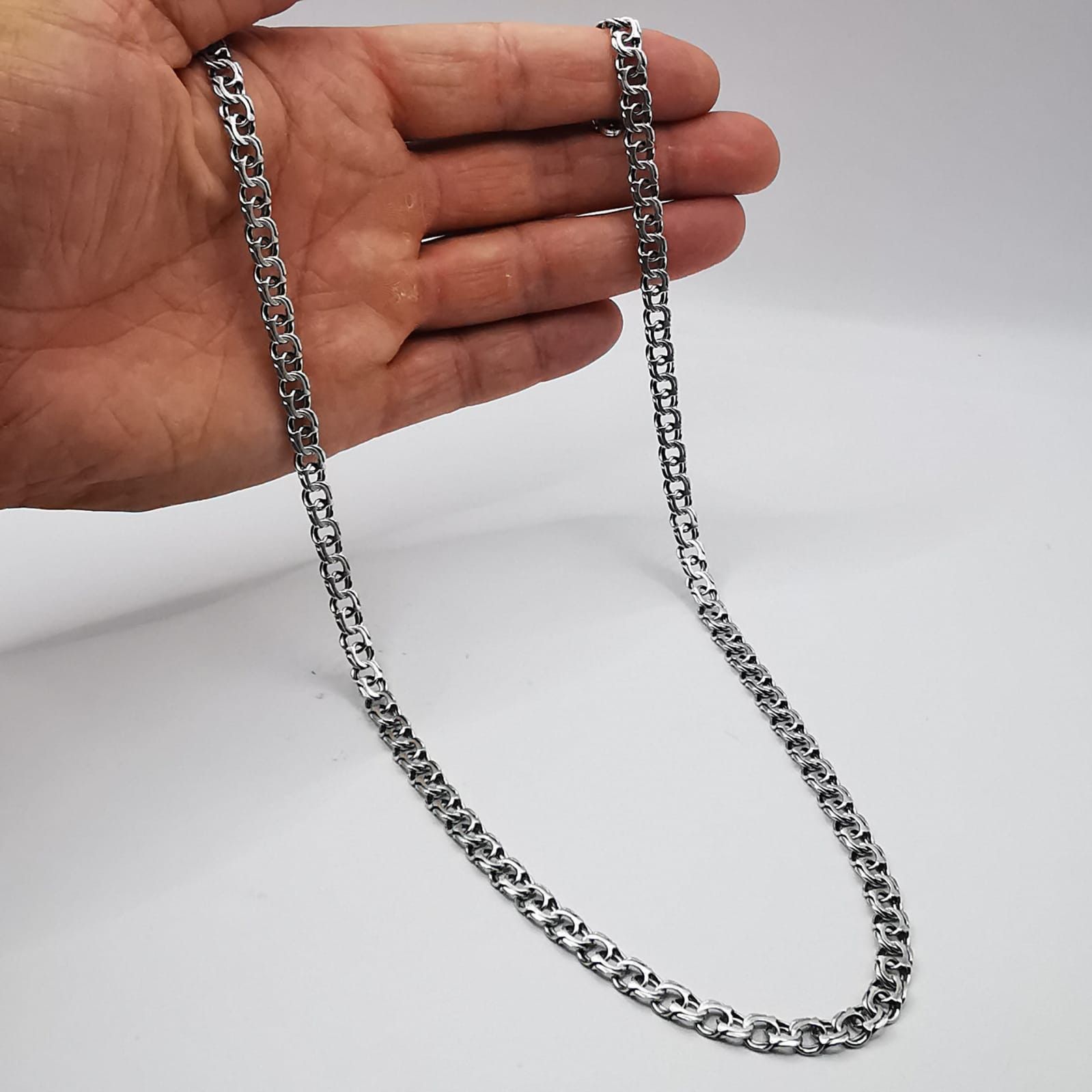 Sterling Silver Vintage Jewelry Chain, 925 Sterling Silver, Signed 31,67g Size ONE SIZE - 7 Thumbnail