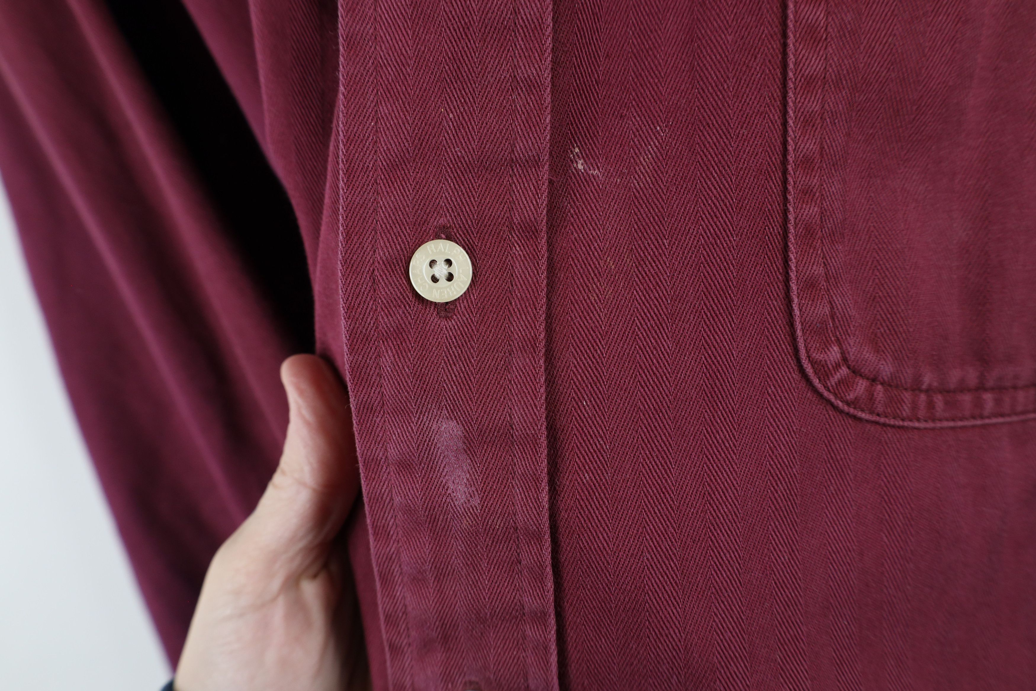 Ralph Lauren × Vintage Vtg 90s Chaps Ralph Lauren Herringbone Button Down Shirt Size US XXL / EU 58 / 5 - 6 Thumbnail