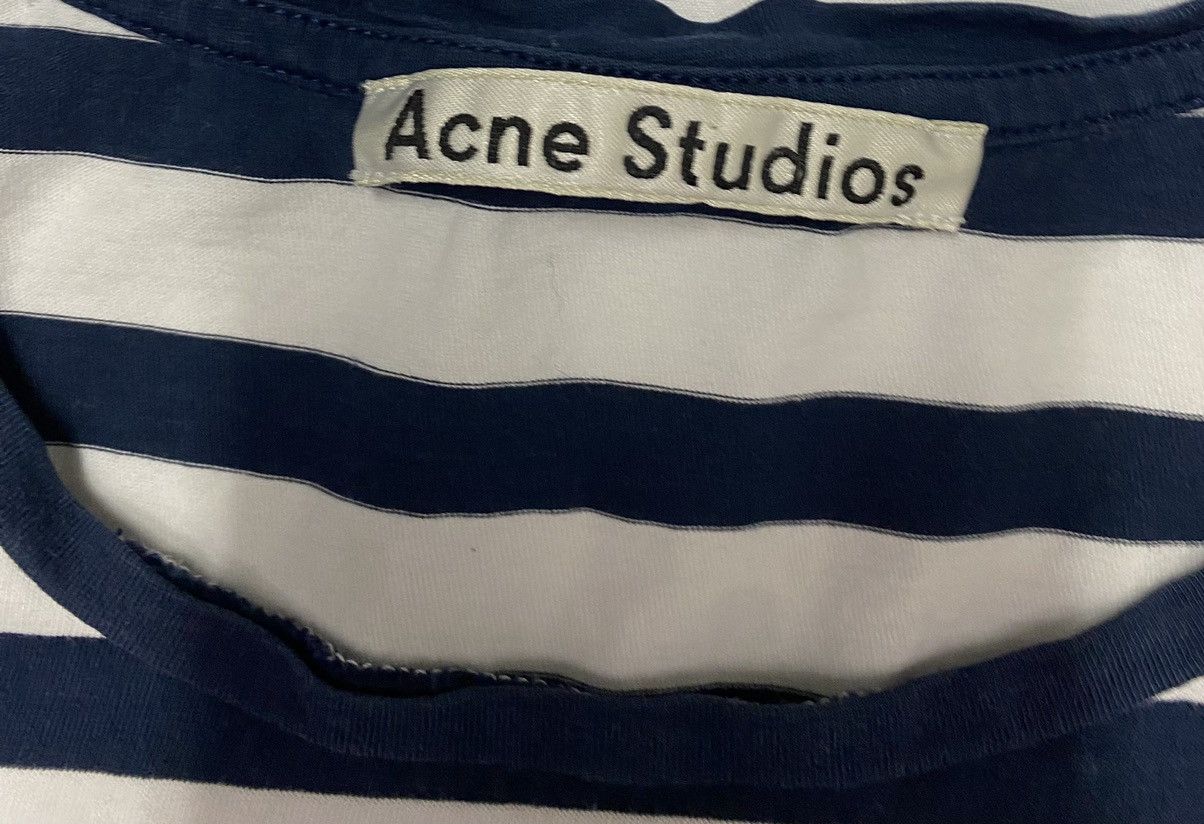 Acne Studios Crazy Streetwear Luxury Acne Studios Striped Face Tee XXS Size US XXS / EU 40 - 3 Thumbnail