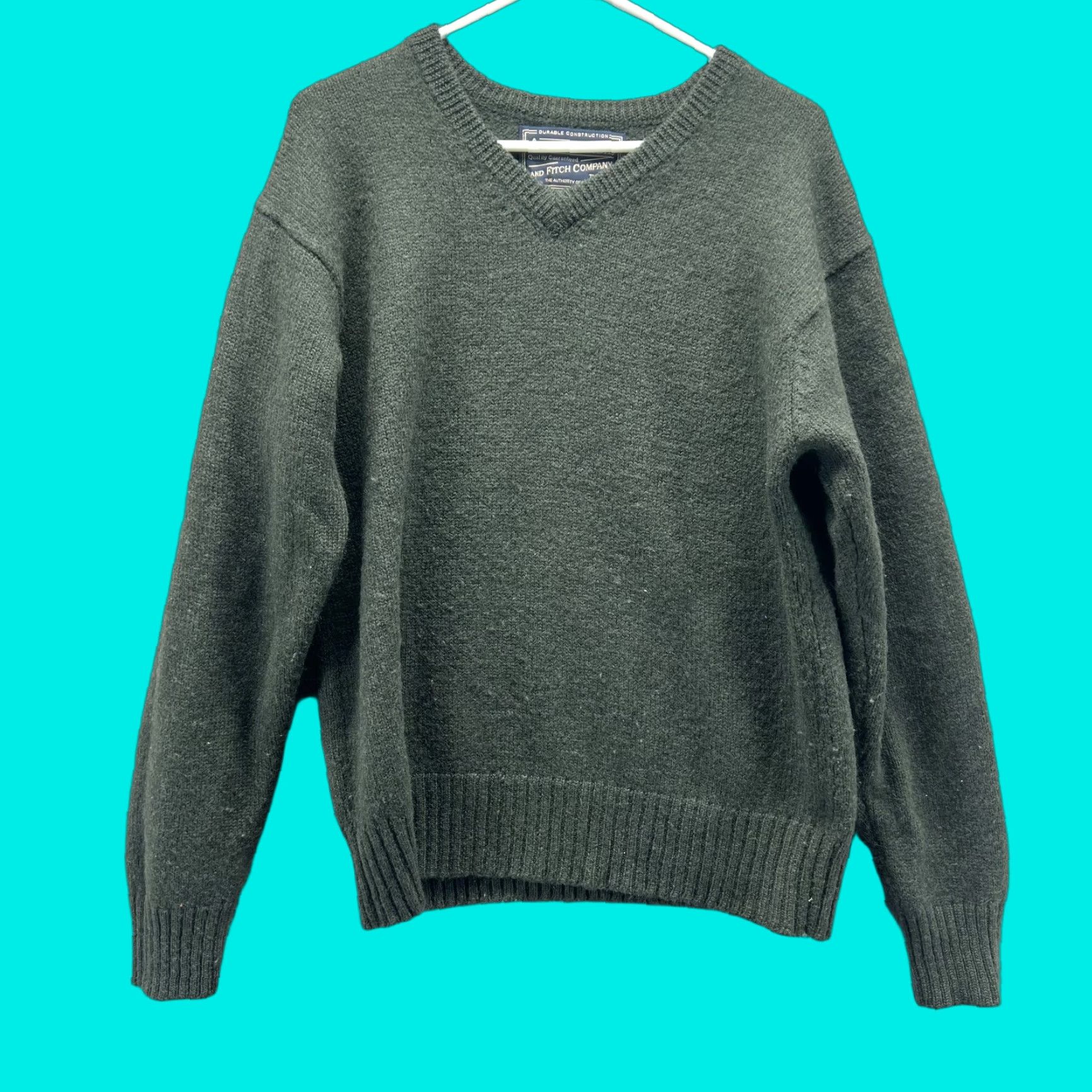 Abercrombie & Fitch VINTAGE Abercrombie & Fitch Sweater Pullover Men M Green Wool V-Neck Size US M / EU 48-50 / 2 - 1 Thumbnail