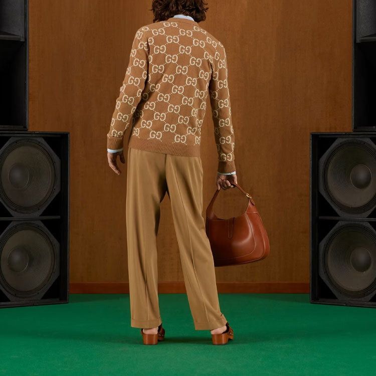 Gucci o1loc1c0925 GG Wool Jacquard Cardigan in Beige/White Size US M / EU 48-50 / 2 - 3 Thumbnail
