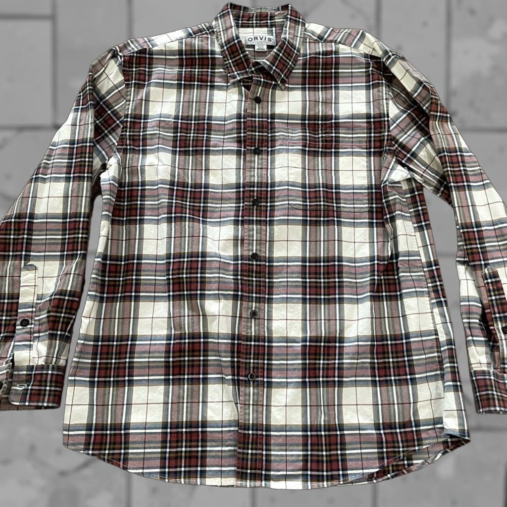 Orvis Orvis Long Sleeve Button-Down Shirt XL Mens Red Plaid Classic Collection Shirt Size US XL / EU 56 / 4 - 1 Thumbnail