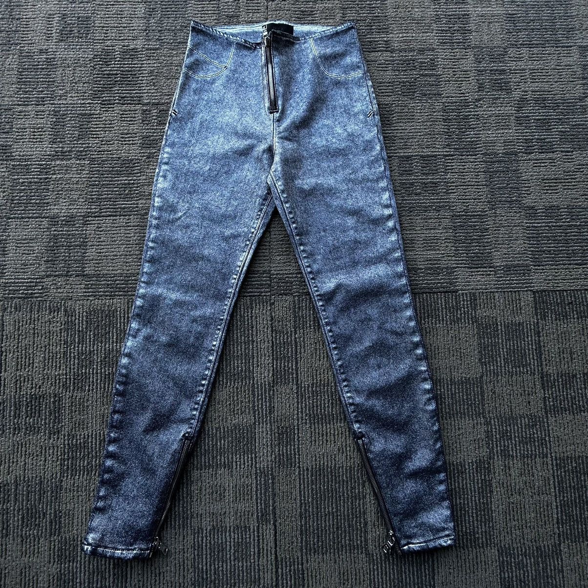 Rta RtA Silver Metallic Madison Coated Zip Detailing Pants Size 24" / US 00 / IT 34 - 1 Thumbnail
