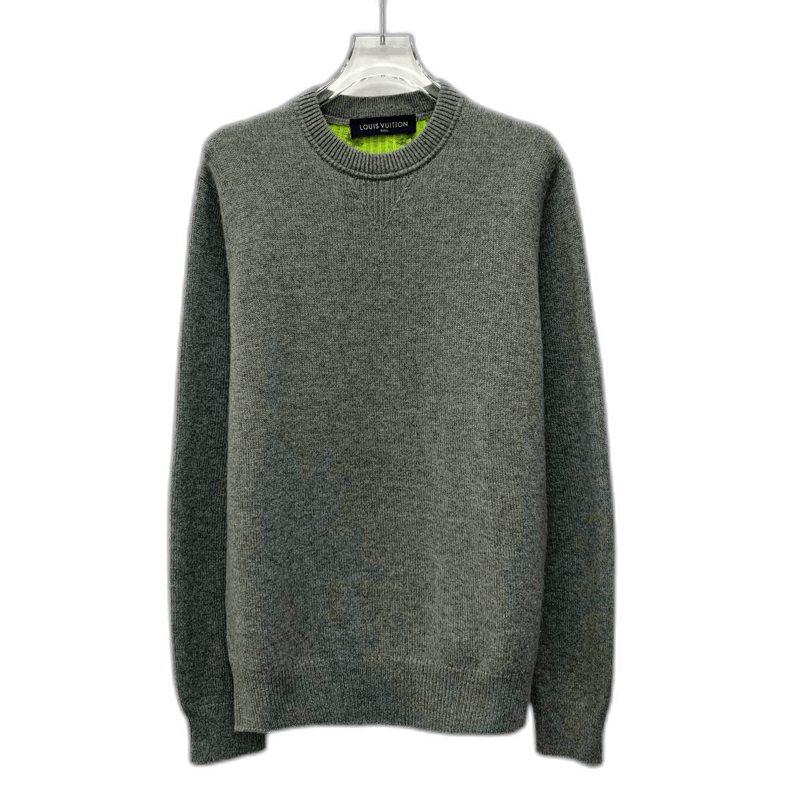 Louis Vuitton Louis Vuitton Gray Logo Knit Sweater Size S Size US S / EU 44-46 / 1 - 1 Thumbnail