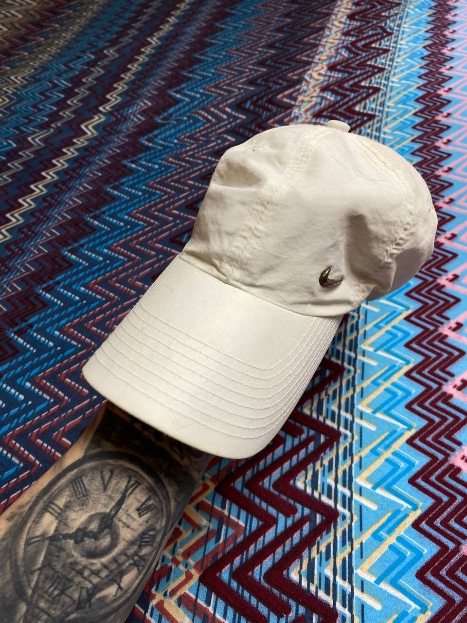 Nike Hats white logo Vintage Nike Cap Y2K streetwear Size ONE SIZE - 7 Thumbnail