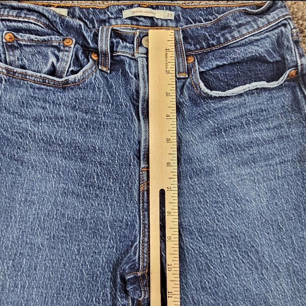 Levi's Levis Jeans Womens 27 Wedgie Straight Mid Rise Frayed 25x27 Size 27" / US 4 / IT 40 - 5 Thumbnail