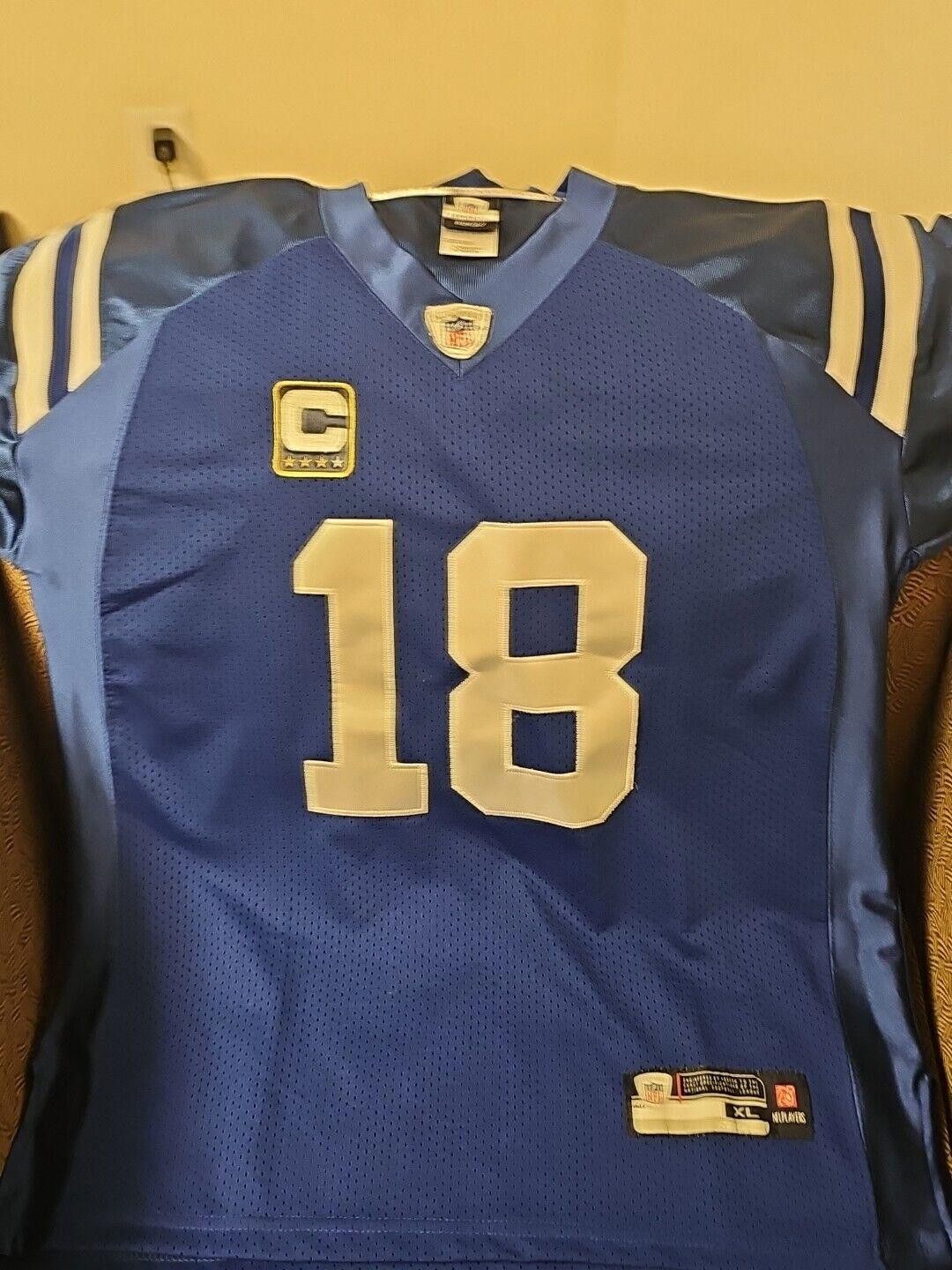 Designer Peyton Manning Reebok NFL Colts #18 Captain's ED- Youth XL Size ONE SIZE - 1 Thumbnail