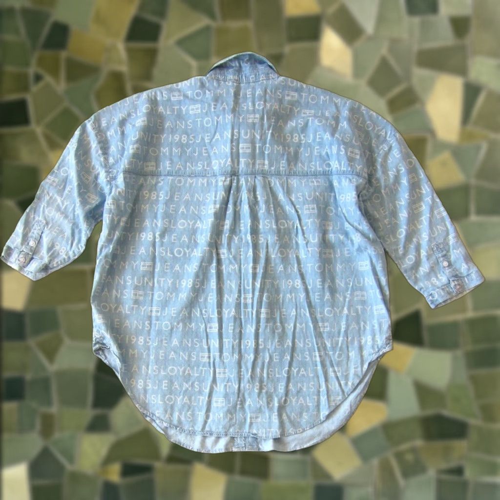 Tommy Hilfiger Vtg Tommy Hilfiger Jeans Distressed Cotton Button Down 3/4 Sleeve Shirt S-L Size S / US 4 / IT 40 - 1 Thumbnail