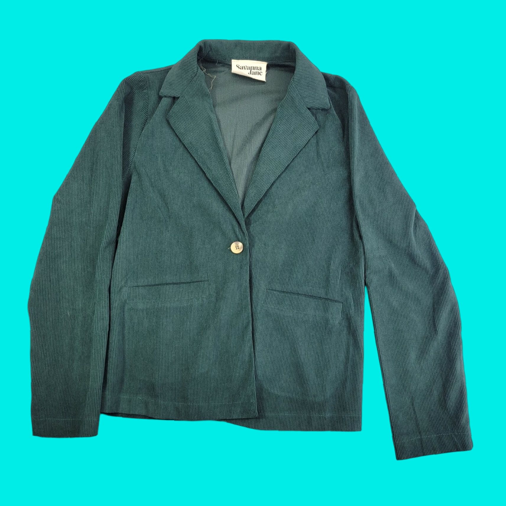 Vintage Savanna Jane Harper Jacket Medium Corduroy Green Blazer One Button Preppy Womens M Size M / US 6-8 / IT 42-44 - 1 Thumbnail