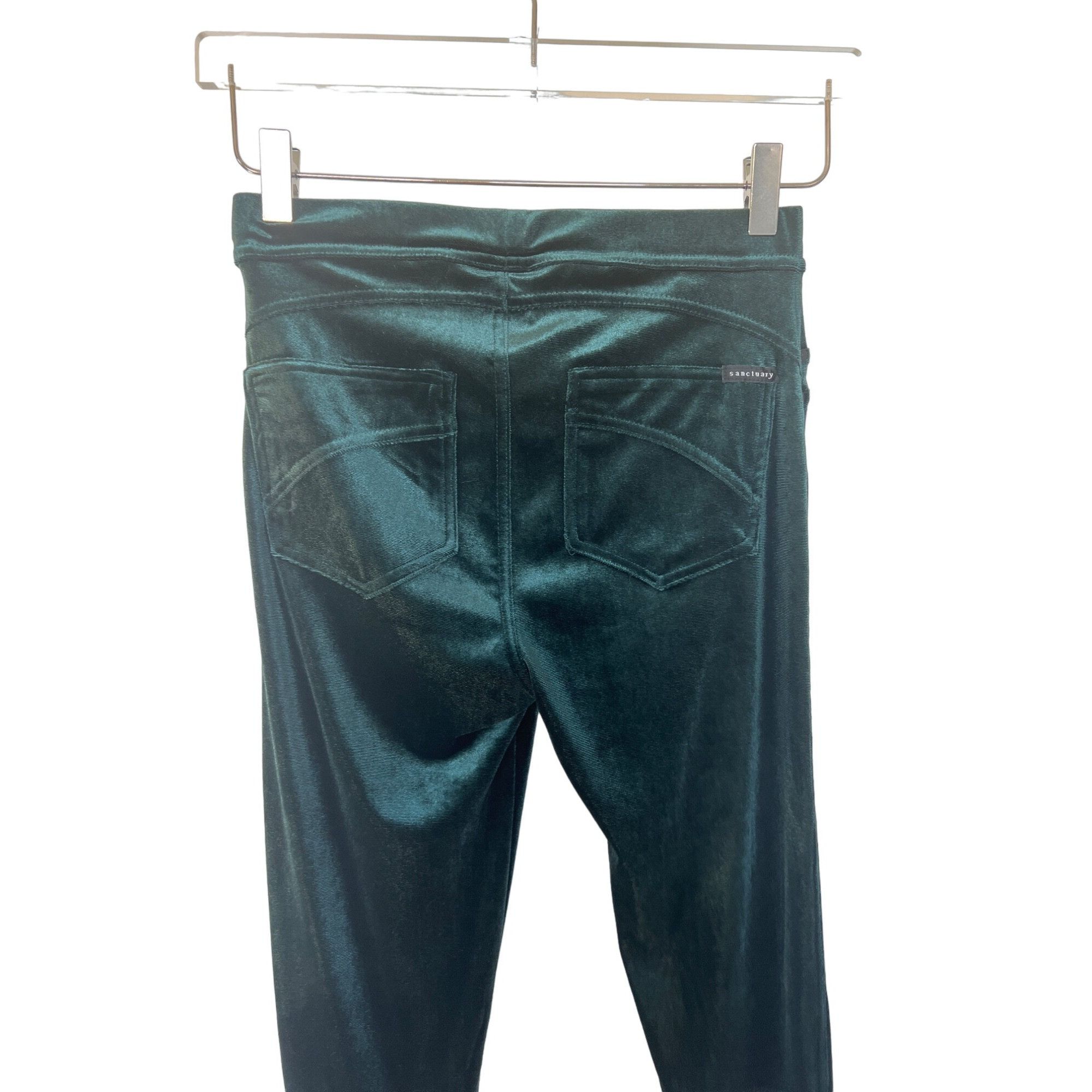 Sanctuary Sanctuary Womens Green Velvet Leggings Size 27" / US 4 / IT 40 - 4 Thumbnail