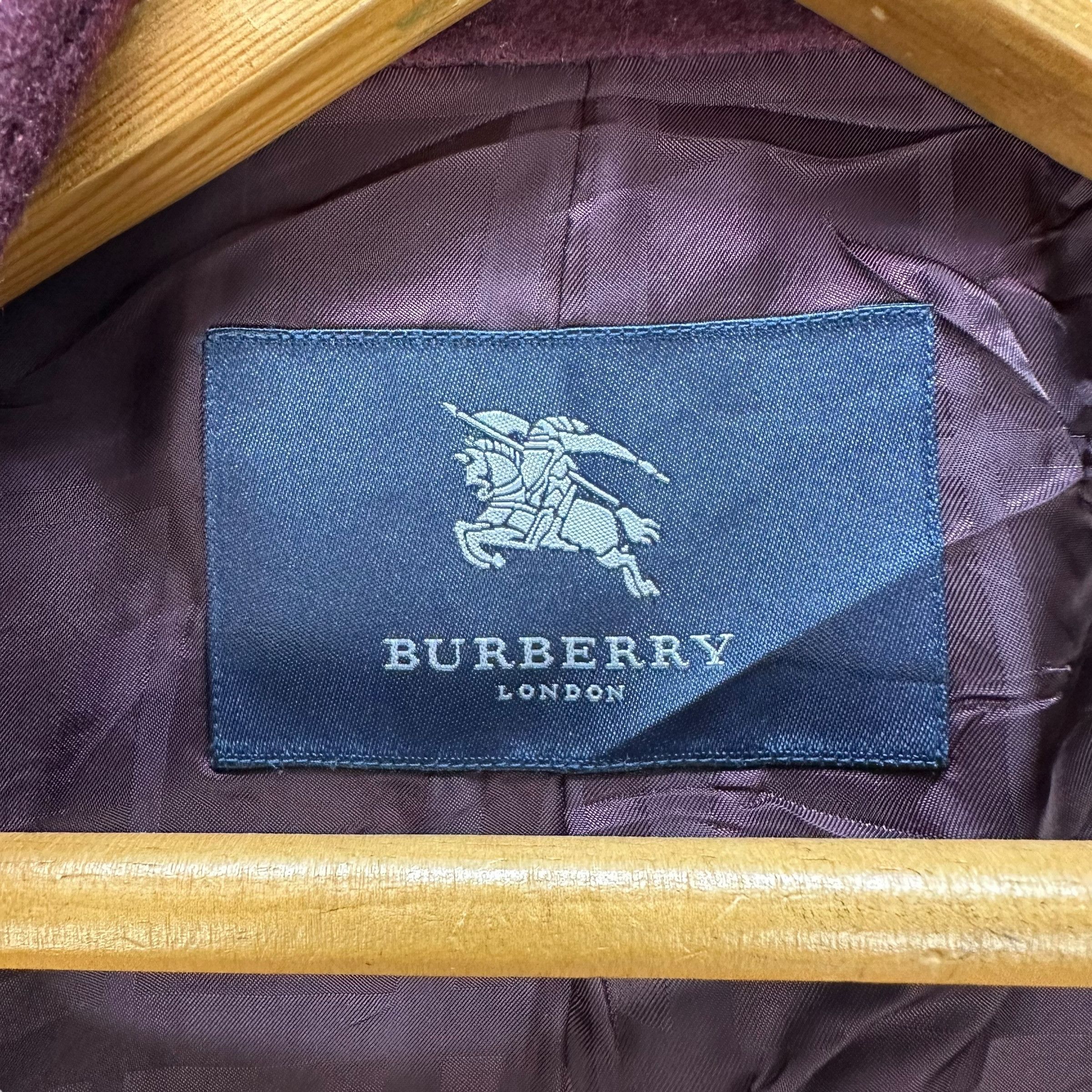 Burberry Burberry London Nova Check Maroon Wool Coat Jacket #A25-0569 Size M / US 6-8 / IT 42-44 - 8 Thumbnail