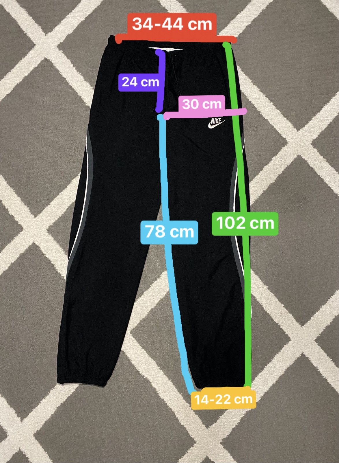 Nike × Vintage Vintage 00’s Y2K Nike Swoosh Parachute Sweatpants Size 26" / US 2 / IT 38 - 18 Thumbnail