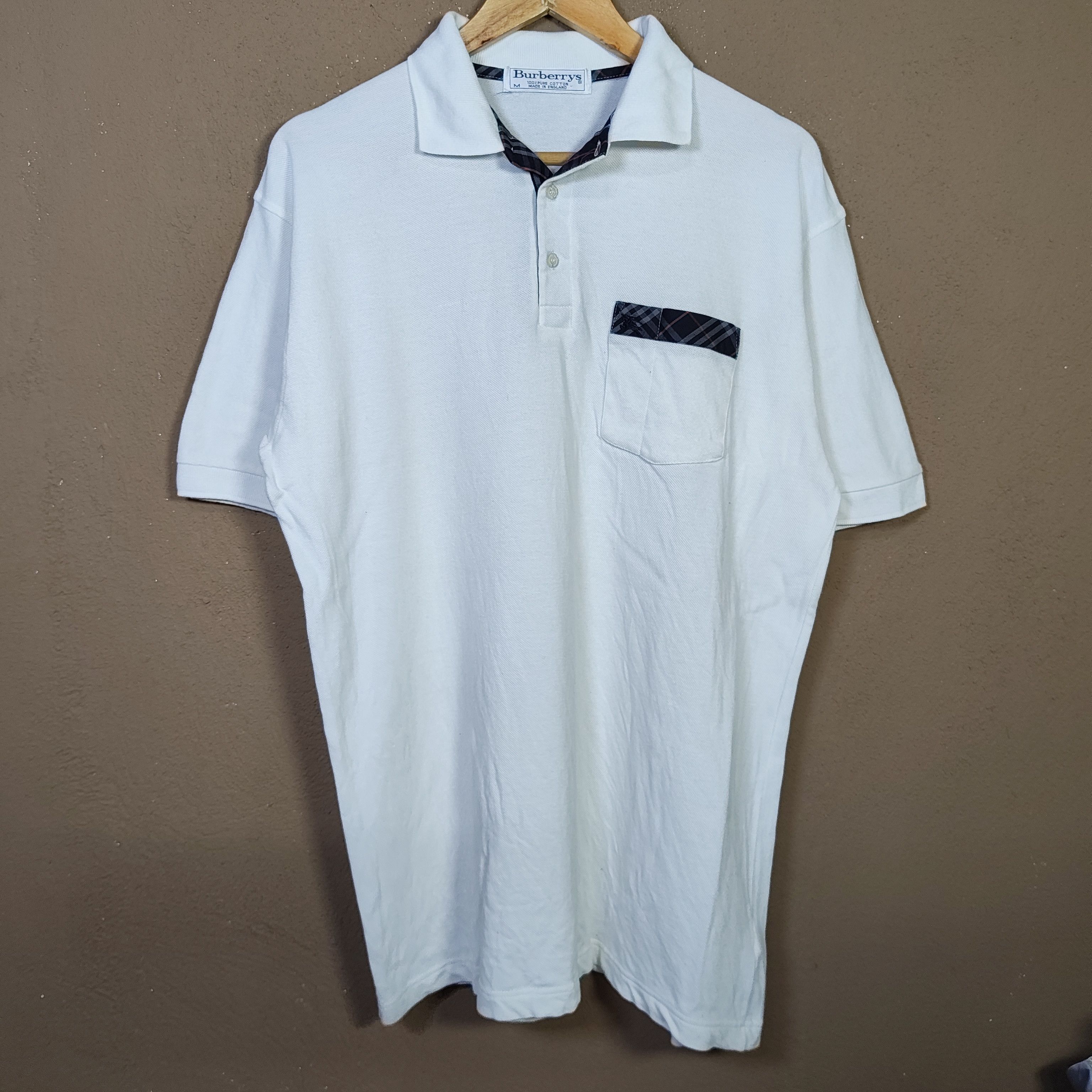 Burberry Vintage 90s BURBERRYS Nova Check Polo Tee Size US M / EU 48-50 / 2 - 1 Thumbnail
