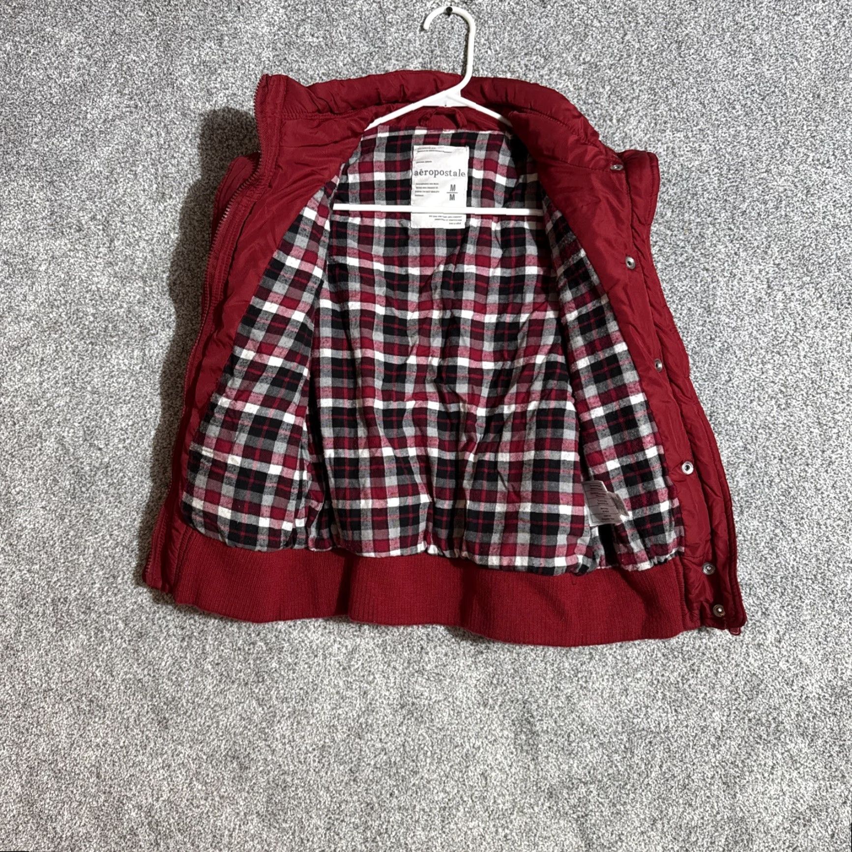 Vintage Aeropostale Vest Women Medium Red Puffer Streetwear Plaid Lined Warm Quilted Outdoor Size M / US 6-8 / IT 42-44 - 6 Thumbnail