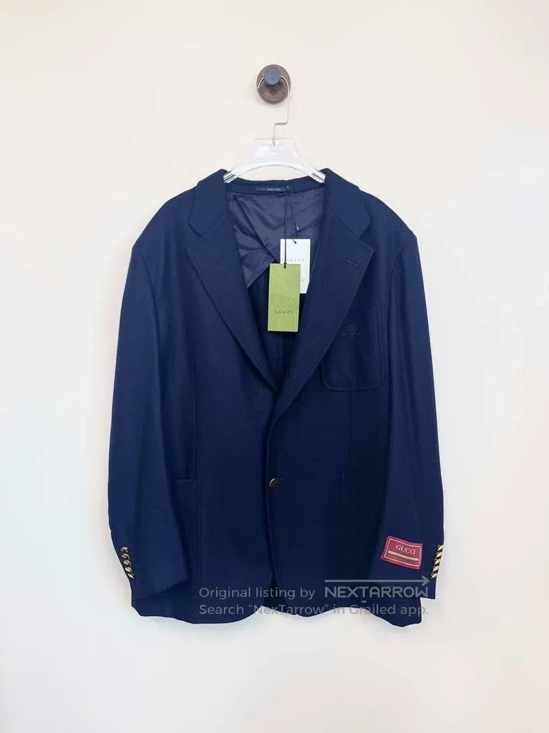 Gucci Gucci Dark blue gold buckle pocket embroidered logo armban Size US L / EU 52-54 / 3 - 1 Thumbnail