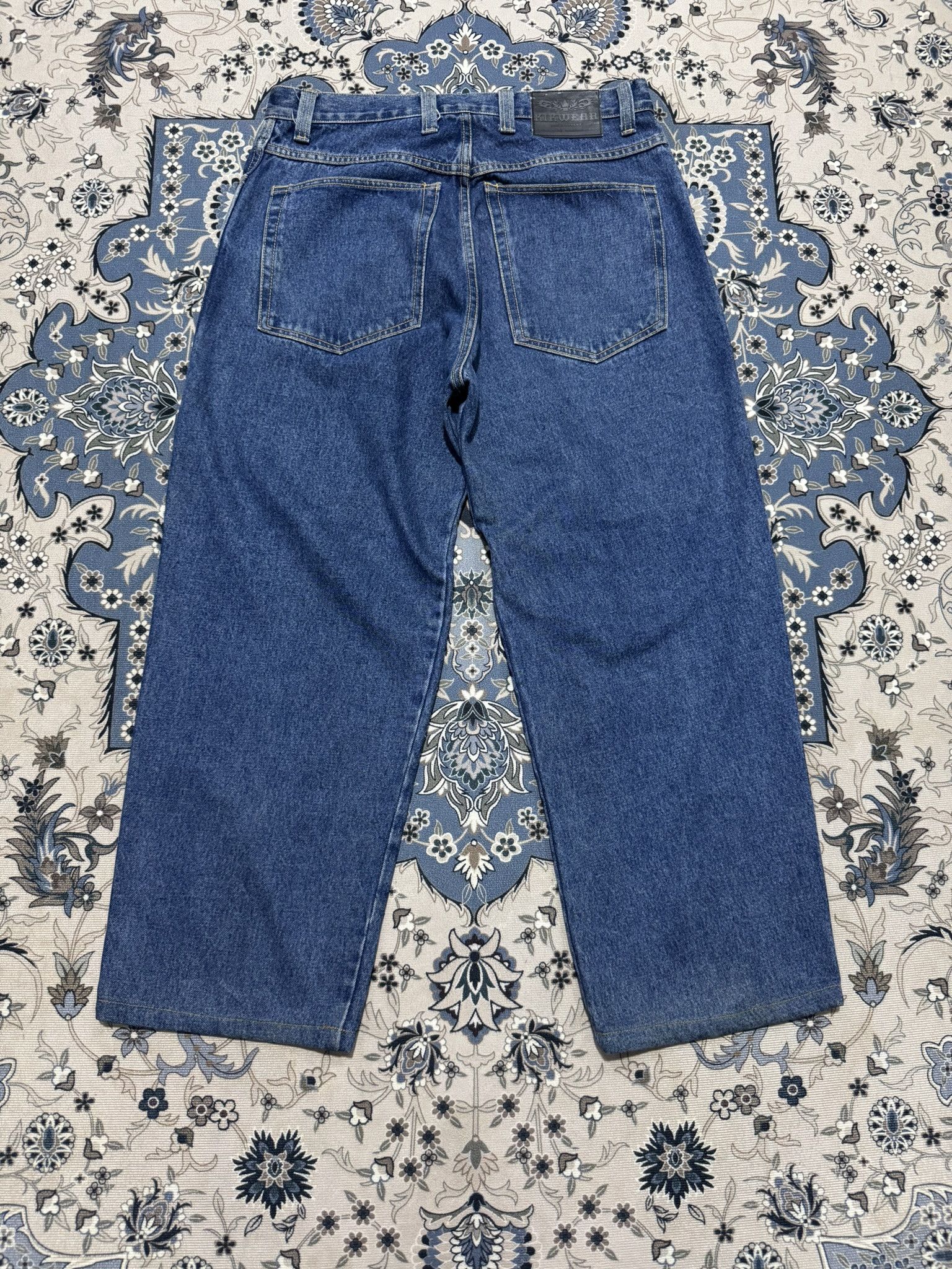 JNCO × Menace × Vintage Rare Vintage Kik Wear Industrier 91 Baggy Skateboard Jeans Size US 31 - 2 Thumbnail