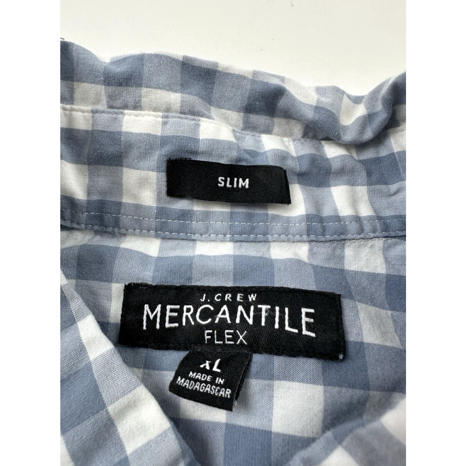J.Crew J.Crew Shirt Mens XL Blue Gingham Plaid Button Long Sleeve Slim Flex Size US XL / EU 56 / 4 - 3 Thumbnail