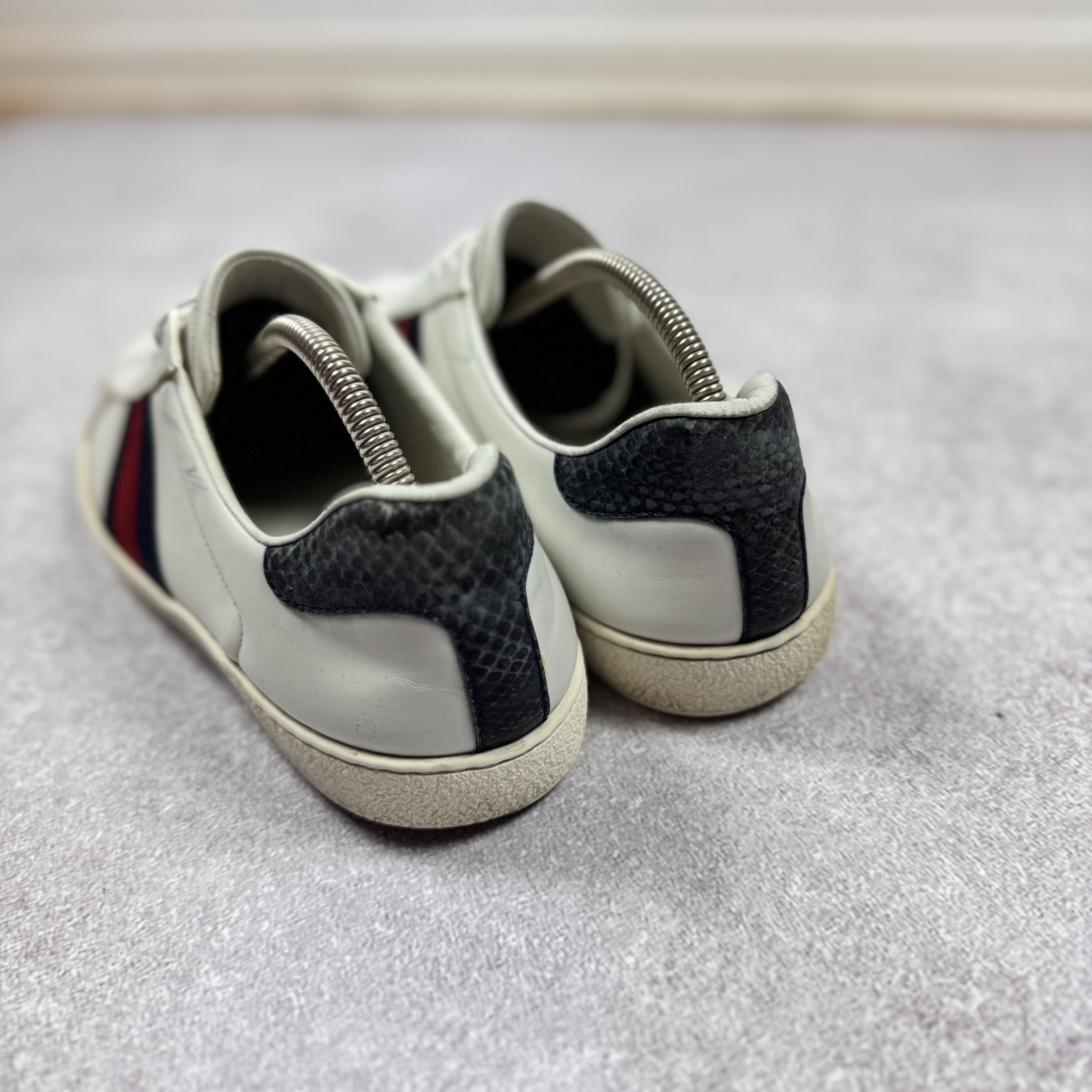 Gucci Men`s Gucci Ace Sneakers 386750 White Leather Sneakers 11 Size US 11.5 / EU 44-45 - 7 Thumbnail