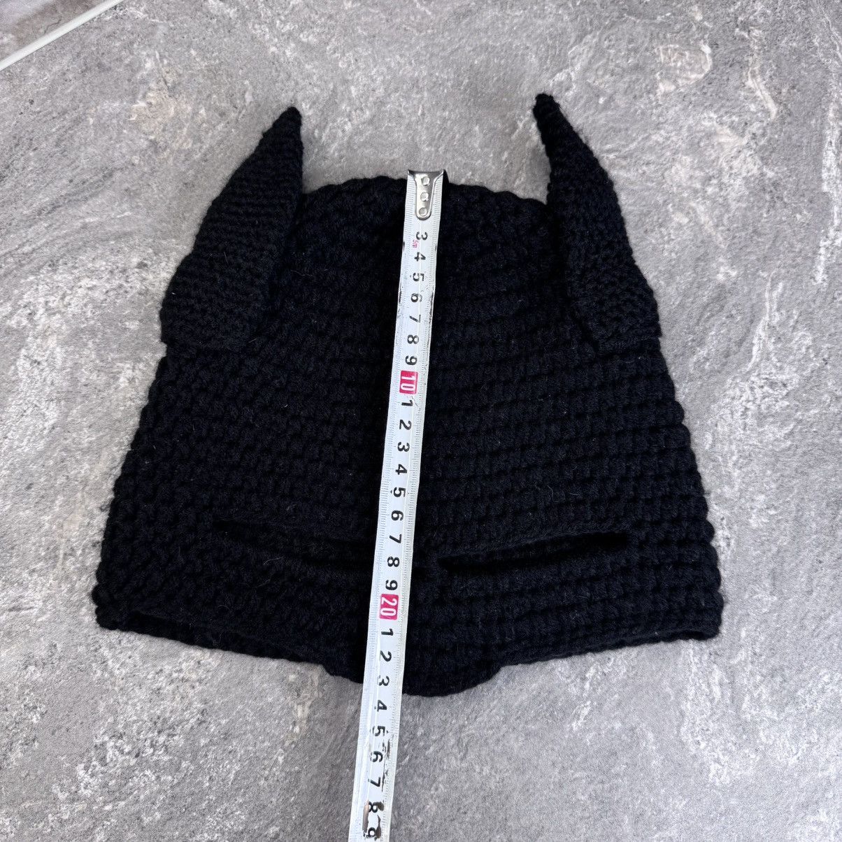 Handmade Y2K Knitted mask hat balaclava Batman Japan style handmade Size ONE SIZE - 4 Thumbnail