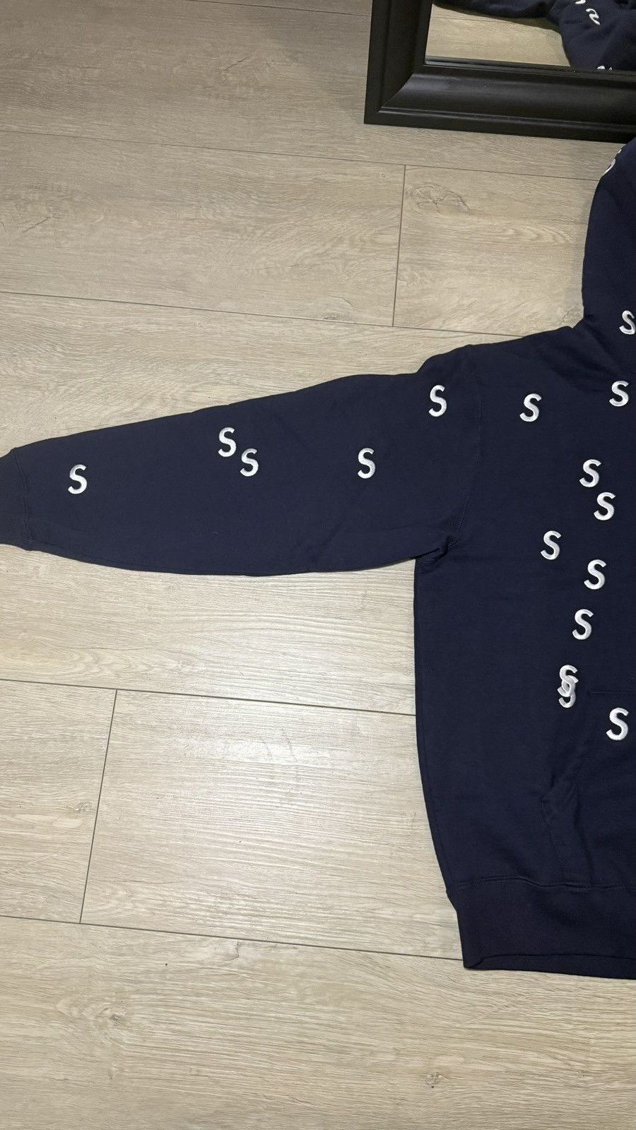 Supreme Rare New Navy Supreme Embroidered S All Over Print Hoodie Size US M / EU 48-50 / 2 - 2 Thumbnail