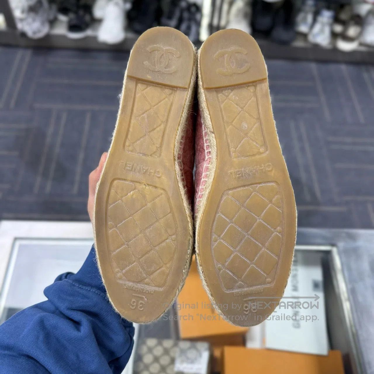 Chanel Chanel Red Velvet Camellia Fisherman's Shoes Size US 5.5 / IT 35.5 - 3 Thumbnail